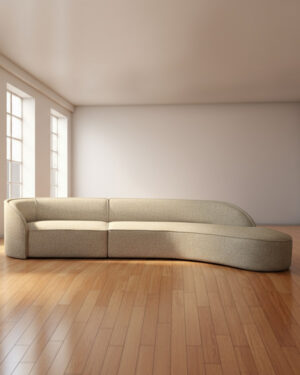 Nevada Curved Sofa - Ice Cube