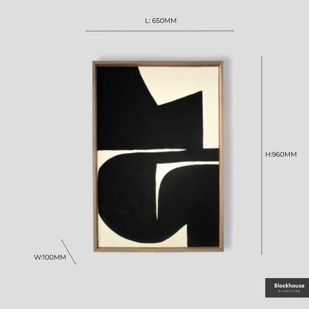 Abstract Acrylic Painting - Solid Oak Frame - Image 3