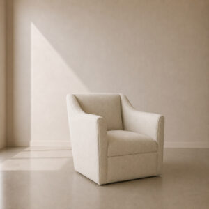 Atlanta Occasional Chair – custom upholstered accent chair with firm fixed seat, perfect for living rooms, bedrooms, and reading nooks, made to fit in your choice of fabric in South Africa