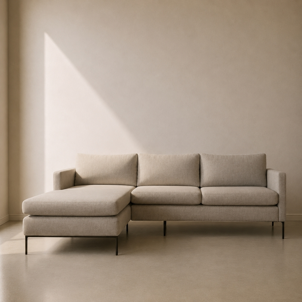 Bastille Daybed – custom upholstered slim-lined daybed with steel base, made to fit in your choice of fabric in South Africa