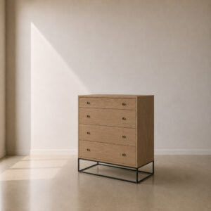 Brighton 4 Drawer chest– custom 4 drawer storage chest, perfect for a bedroom in the need for more storage space , made to fit in your choice of finish in South Africa