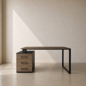 Bronx Desk – custom industrial-style office desk with steel base and laminate finish, urban and confidently creative design, made to fit in your preferred dimensions in South Africa
