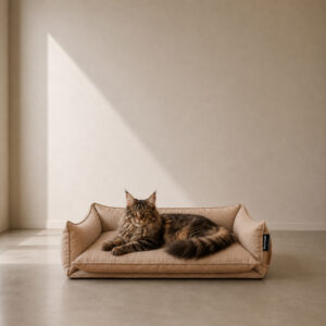 Charlie Pet Bed – custom upholstered cosy pet bed, made to order in your fabric choice