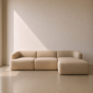 Georgie Modular Sofa – elegant custom upholstered sectional sofa, generous 5 seater configuration, made to fit in your choice of fabric in South Africa