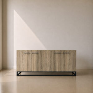 Industrial 4 Door Sideboard – custom industrial 4 door storage sideboard, perfect for home or office storage solutions, made to fit in your choice of finish in South Africa