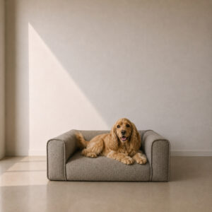 Novak Pet Bed – custom upholstered designer pet bed, made to order in your fabric choice