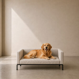 Onyx Pet Bed – custom upholstered luxury pet bed, made to order in your fabric choice