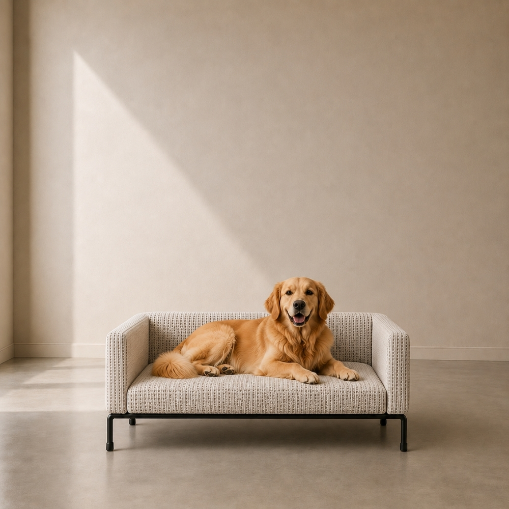 Onyx Pet Bed – custom upholstered luxury pet bed, made to order in your fabric choice