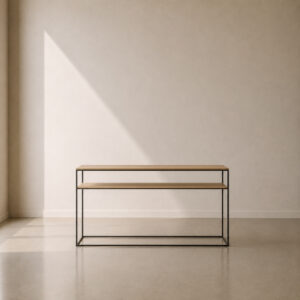 Prague Console Table – custom upholstered or solid console, made to order in your finish
