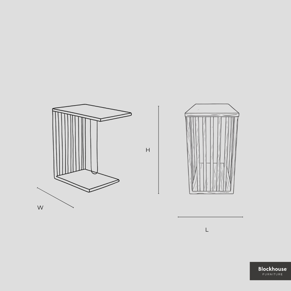 Sheffield Slatted Hang Over Side Table - Image 5