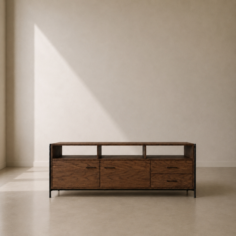 Southampton TV Unit – custom-made media console with generous storage, perfect for living rooms and entertainment spaces, made to fit in your choice of finish in South Africa