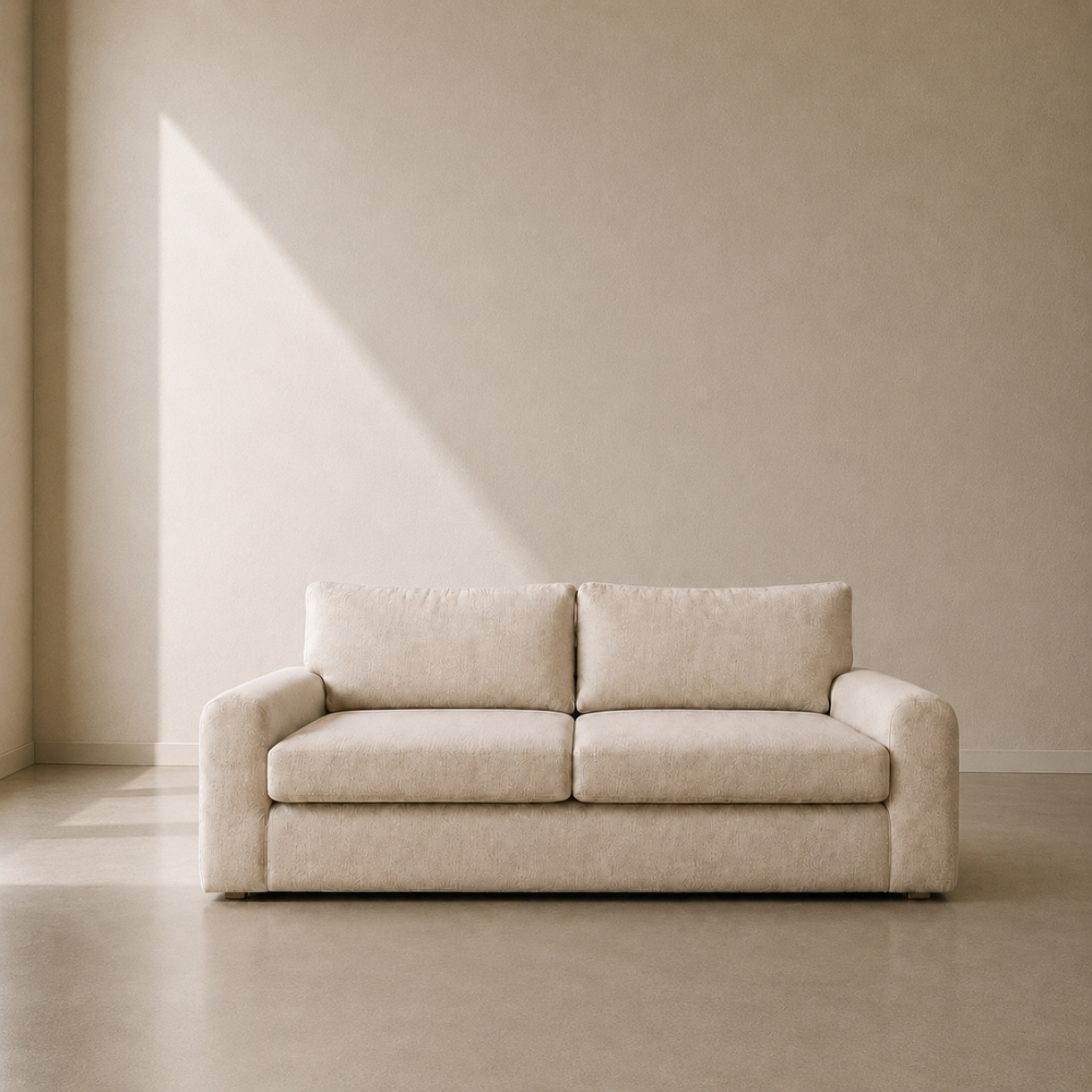 Winston Sofa – classic contemporary 3 seater and 4 seater sofa with rounded arms, custom upholstered and made to fit in South Africa