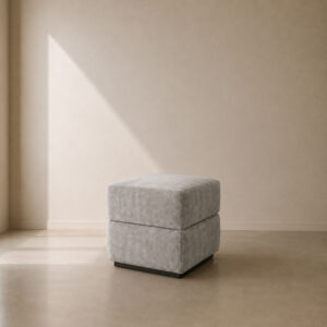 York Ottoman – custom upholstered square ottoman, ideal as a footrest, side table, or extra seating, made to fit in your choice of fabric in South Africa